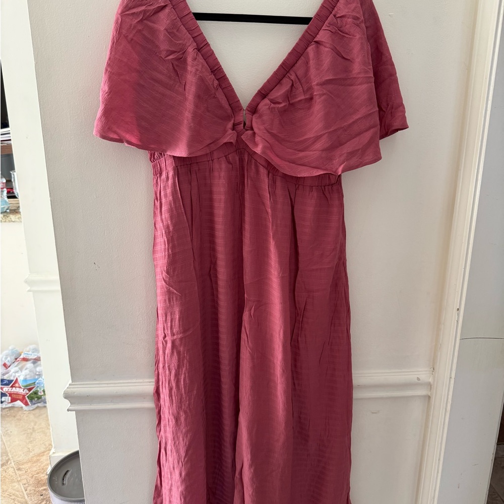 Boho Flutter Sleeve V Neck Maxi Dress